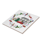 Kerstnotenkrakers en kleine rode vrachtwagens tegeltje (Zijkant)