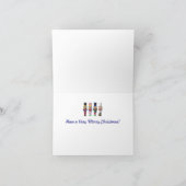 Kerstnotenkrakers met kleine rode vrachtwagens feestdagen kaart (Binnen)