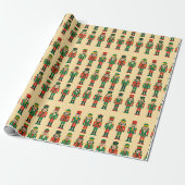 Kerstnotenkrakers op Licht Cadeaupapier (Uitgerold)