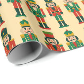 Kerstnotenkrakers op Licht Cadeaupapier (Rol Hoek)