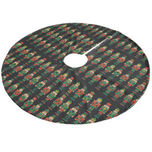 Kerstnotenkrakers op zwart fleece kerstboom rok