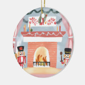 Kerstnotenkrakershaard | Vrolijke Waterverf Keramisch Ornament (Links)