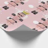 kerstNutcracker Hand Drawn Pink Soldaat Cadeaupapier (Hoek)