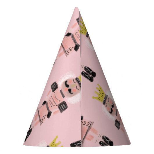 kerstNutcracker Hand Drawn Pink Soldaat Feesthoedjes (Achterkant)