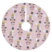 kerstNutcracker Hand Drawn Pink Soldaat Kerstboom Rok (Voorkant)