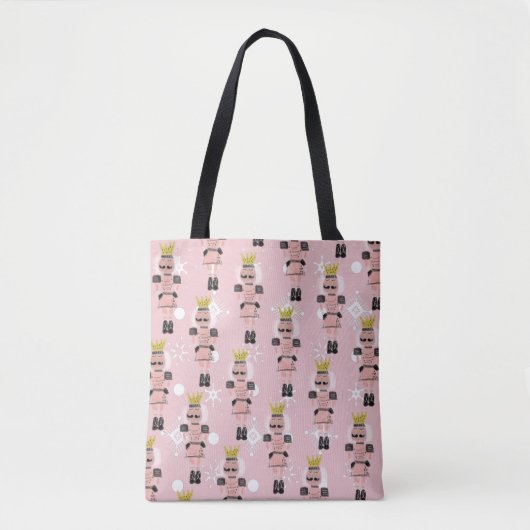 kerstNutcracker Hand Drawn Pink Soldaat Tote Bag (Voorkant)