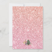 KerstNutkraker Roze Glitter Uitnodiging (Achterkant)