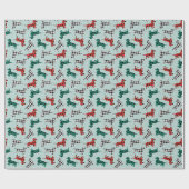 kerstochtend Buffalo Pset Dachshunds Cadeaupapier (Vlak)