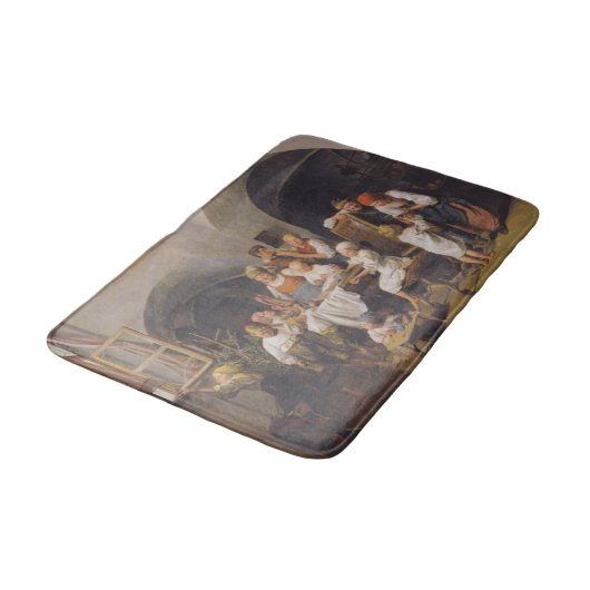 Kerstochtend (door Ferdinand Georg Waldmüller) Badmat (Gekanteld)