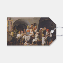 Kerstochtend (door Ferdinand Georg Waldmüller) Cadeaulabel