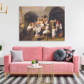 Kerstochtend (door Ferdinand Georg Waldmüller) Canvas Afdruk (Insitu (Woonkamer))