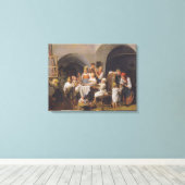 Kerstochtend (door Ferdinand Georg Waldmüller) Canvas Afdruk (Insitu (Houten vloer))