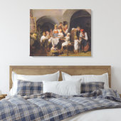 Kerstochtend (door Ferdinand Georg Waldmüller) Canvas Afdruk (Insitu (Slaapkamer))