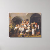 Kerstochtend (door Ferdinand Georg Waldmüller) Canvas Afdruk (Voorkant)