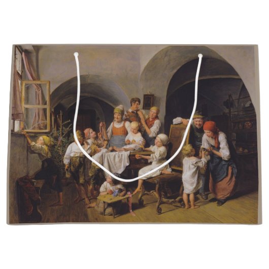 Kerstochtend (door Ferdinand Georg Waldmüller) Groot Cadeauzakje (Voorkant)