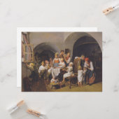 Kerstochtend (door Ferdinand Georg Waldmüller) Kaart (Voorkant / Achterkant in situ)