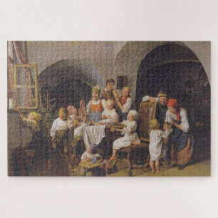 Kerstochtend (door Ferdinand Georg Waldmüller) Legpuzzel