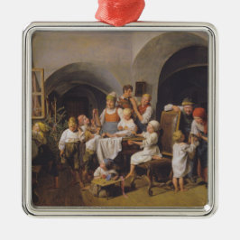 Kerstochtend (door Ferdinand Georg Waldmüller) Metalen Ornament