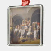 Kerstochtend (door Ferdinand Georg Waldmüller) Metalen Ornament (Links)