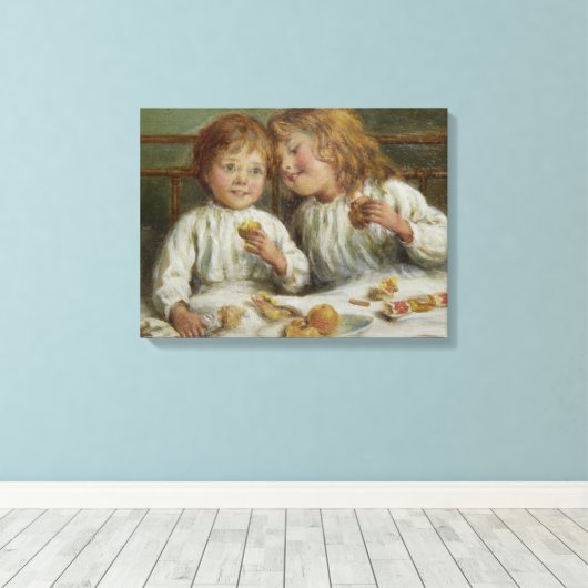 Kerstochtend (door Joseph Clark) Canvas Afdruk (Insitu (Houten vloer))