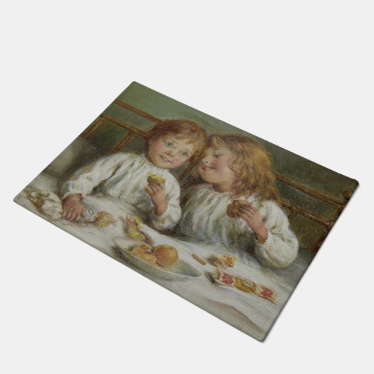 Kerstochtend (door Joseph Clark) Deurmat (Schuin)