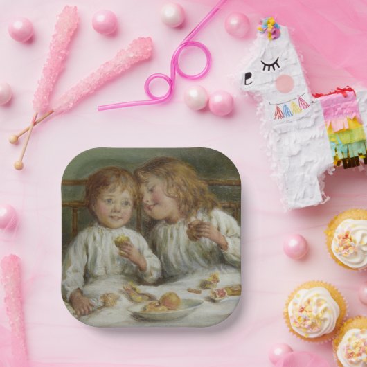 Kerstochtend (door Joseph Clark) Papieren Bordje (Feest)