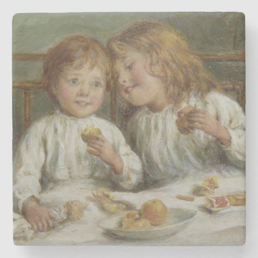 Kerstochtend (door Joseph Clark) Stenen Onderzetter (Voorkant)