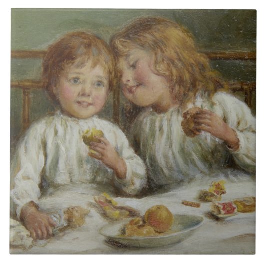 Kerstochtend (door Joseph Clark) Tegeltje (Voorkant)