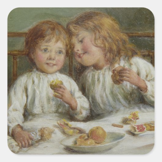 Kerstochtend (door Joseph Clark) Vierkante Sticker (Voorkant)