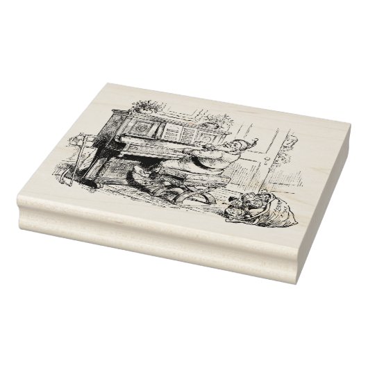 Kerstochtend in het kerstfeest rubberstempel (Stempel)