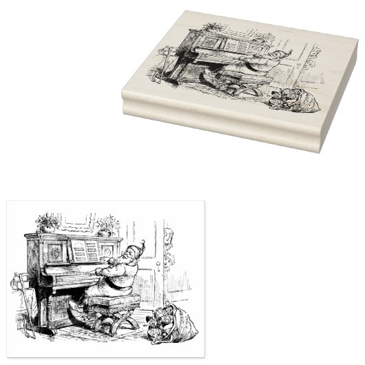 Kerstochtend in het kerstfeest rubberstempel (Gestempeld)