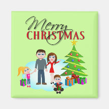 Kerstochtend koelkast-vrieskast-magneet