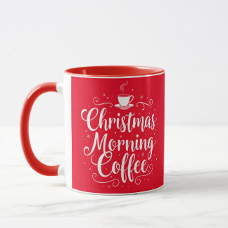 Kerstochtend koffie Elegant Script Feestelijk Mok