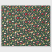 Kerstochtend met cacao en marshmallows cadeaupapier (Vlak)