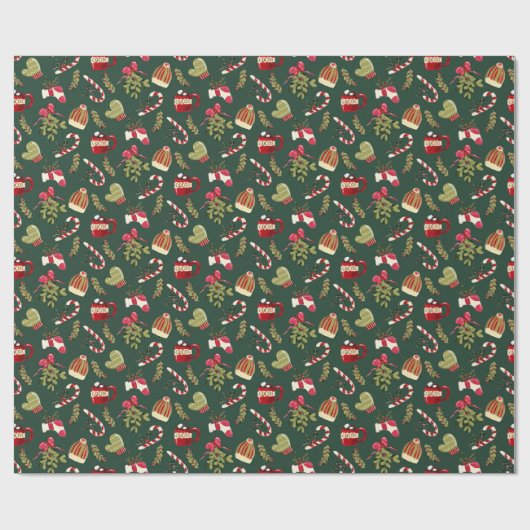 Kerstochtend met cacao en marshmallows cadeaupapier (Vlak)