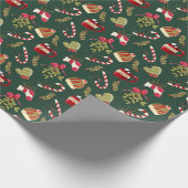 Kerstochtend met cacao en marshmallows cadeaupapier (Hoek)