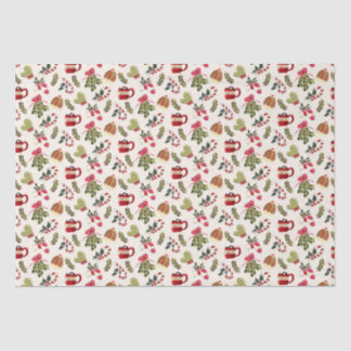 Kerstochtend met cacao en marshmallows tissuepapier