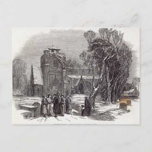 Kerstochtend: Naar de kerk gaan Feestdagenkaart (Voorkant)