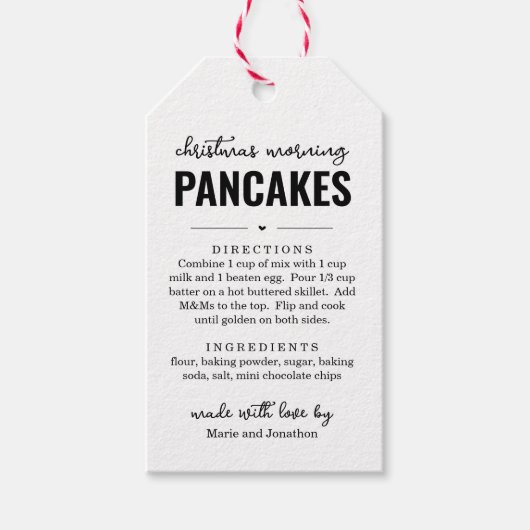 Kerstochtend Pannenkoekenmix in een Pot Geschenkla Cadeaulabel (Voorkant)