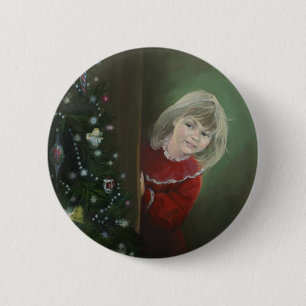 Kerstochtend Ronde Button 5,7 Cm