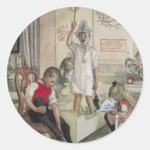 Kerstochtend Ronde Sticker