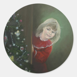 Kerstochtend Ronde Sticker