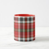 Kerstochtend Rood Wit Tartan Plaid Mok (Midden)
