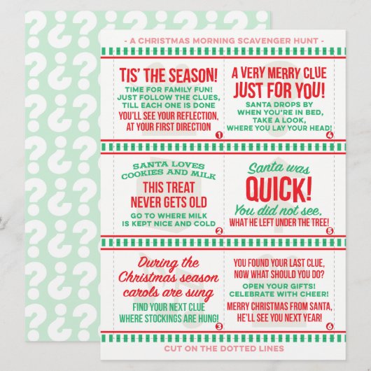 Kerstochtend Scavenger Hunt (Voorkant / Achterkant)