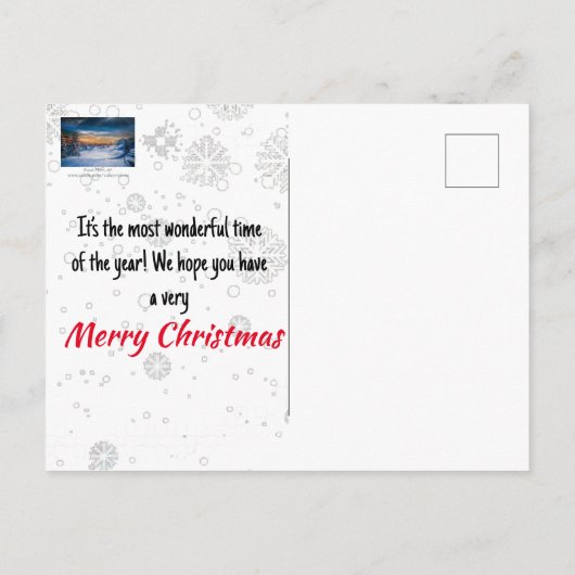 Kerstochtend skipiste briefkaart (Achterkant)