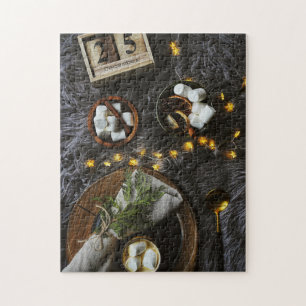 Kerstochtend, warme chocolade en Marshmellows Legpuzzel