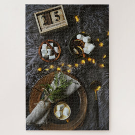Kerstochtend, warme chocolade en Marshmellows Legpuzzel