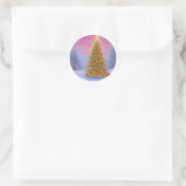 Kerstochtendgloren Ronde Sticker (Tas)