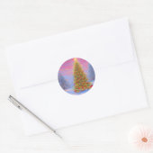Kerstochtendgloren Ronde Sticker (Envelop)