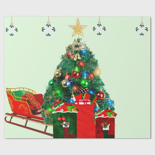 Kerstochtendverdringerpapier Cadeaupapier (Vlak)